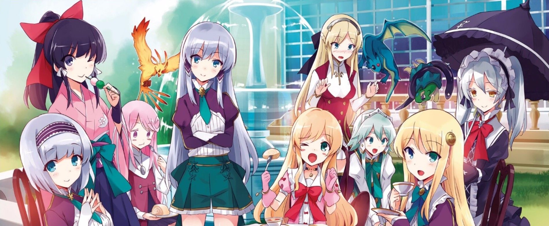 Isekai wa Smartphone to Tomo ni. Backdrop